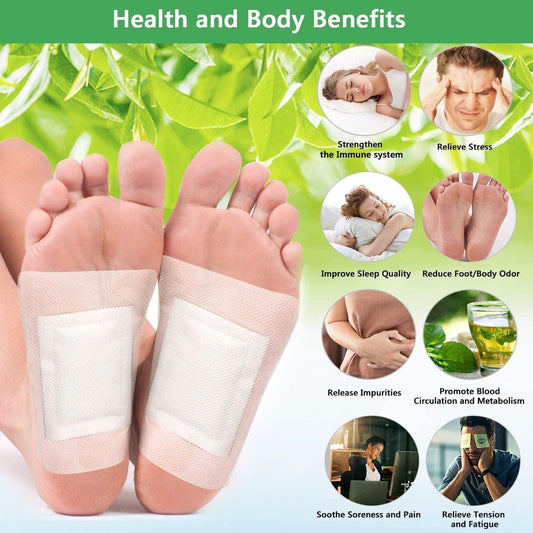 100% Herbal & Gentle Ingredient Detox Foot Pads 1 Box = 20 Patches Buy 1, Get 1 Free