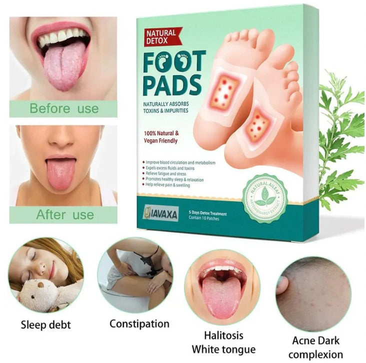 100% Herbal & Gentle Ingredient Detox Foot Pads 1 Box = 20 Patches Buy 1, Get 1 Free